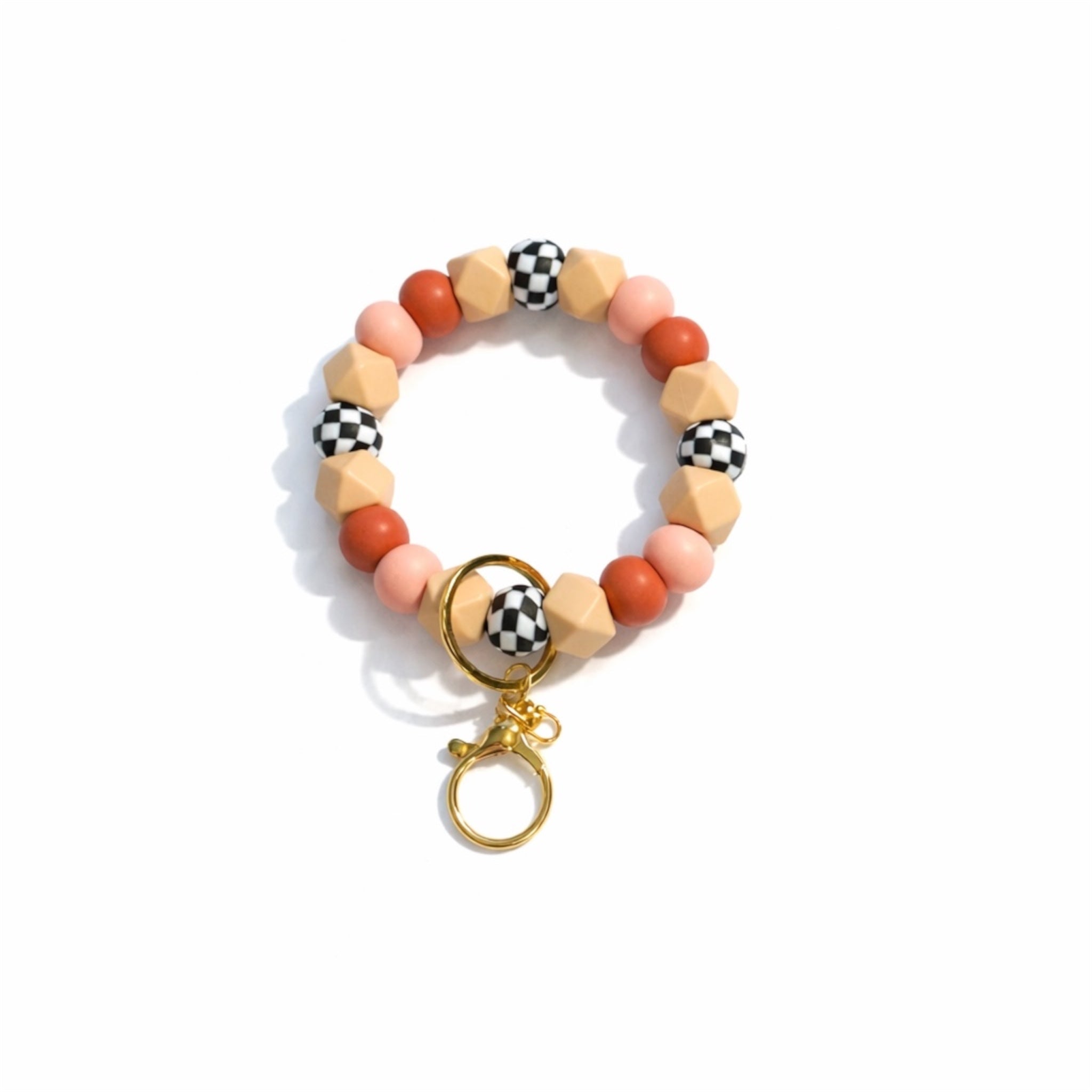 Checkered Sunset Silicon Beaded Wristlet