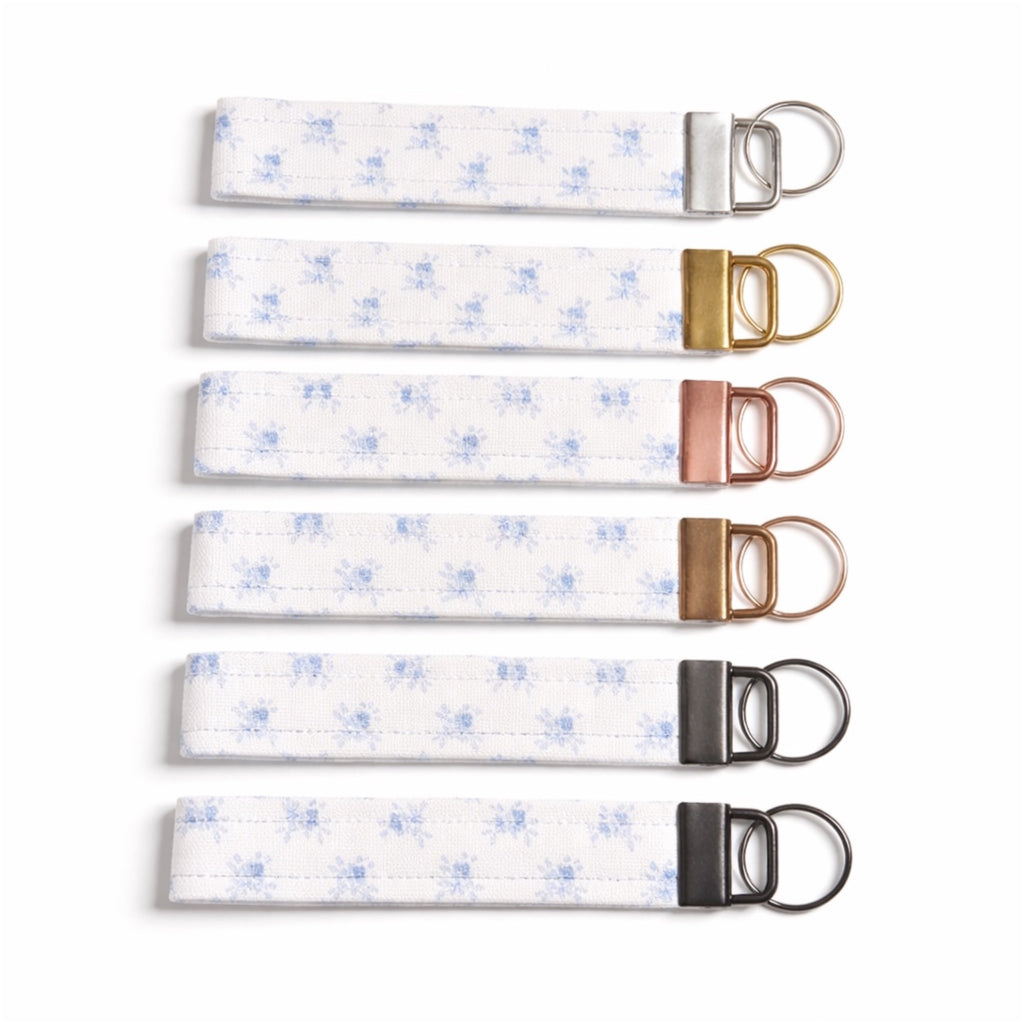 Blue Flower Cloth Wristlet
