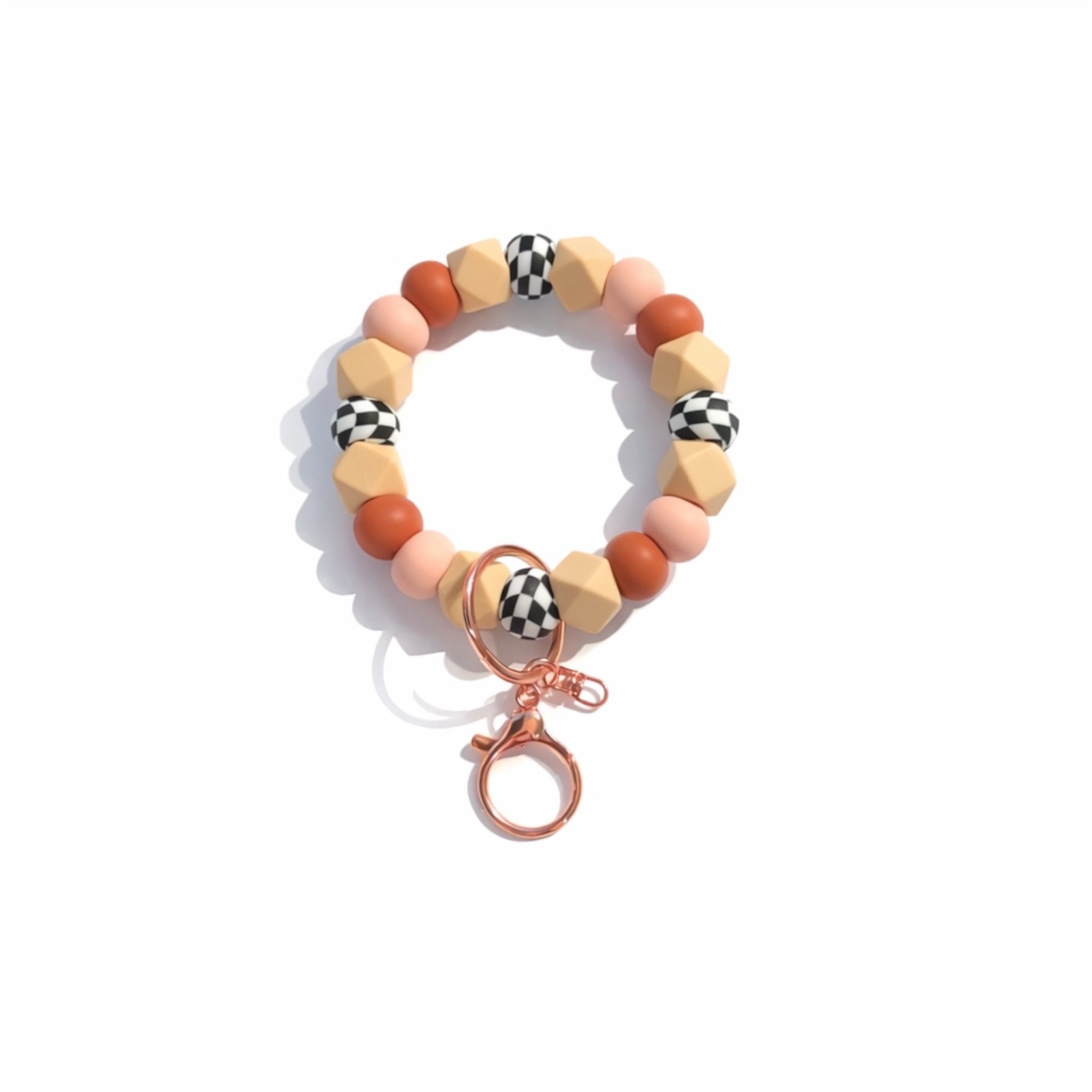 Checkered Sunset Silicon Beaded Wristlet