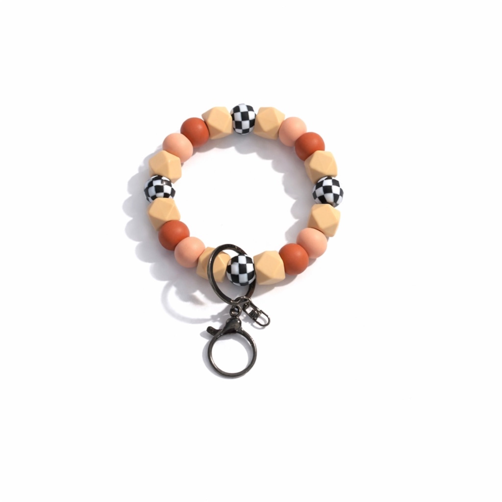 Checkered Sunset Silicon Beaded Wristlet
