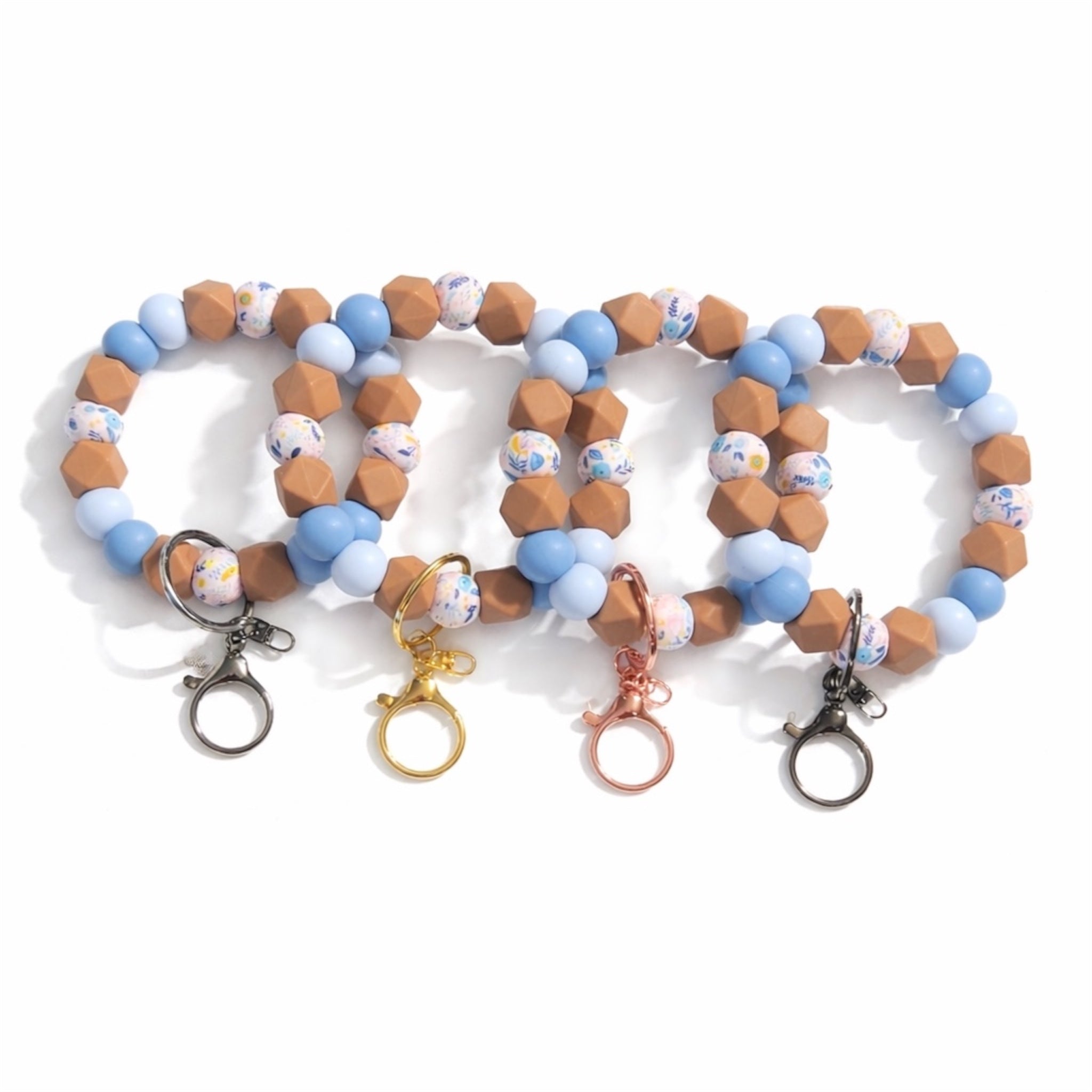 Blue Prairie Silicon Beaded Wristlet